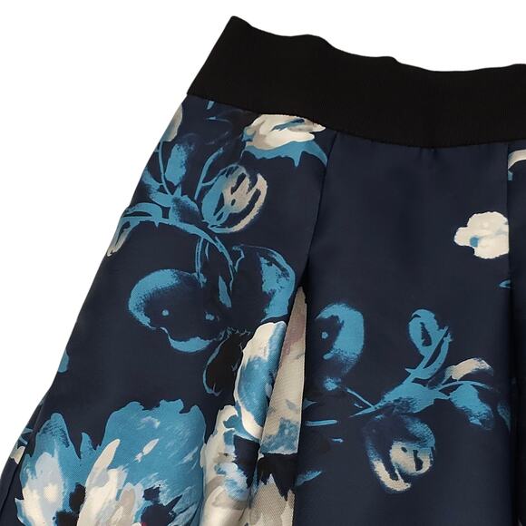 White House Black Market Skirt Womens 10 Petite Floral Midi A-Line Pleated - Picture 2 of 12